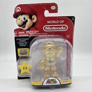 World of Nintendo Star Power Mario Figure Sparkle Clear 2016